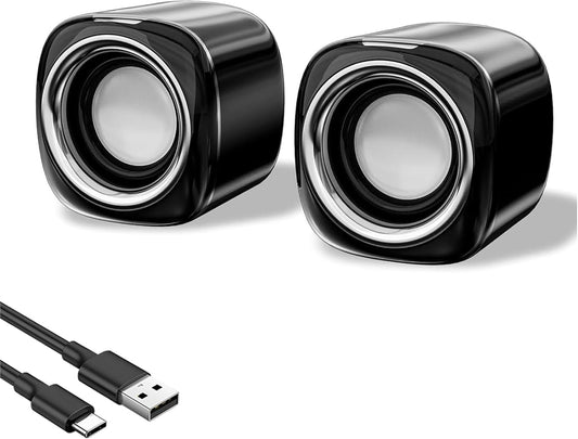 Bluetooth Computer Speakers for Desktop PC – USB Powered Mini 3.5mm AUX Speakers for PC, Laptop, Tablet | Compact and Portable Sound System