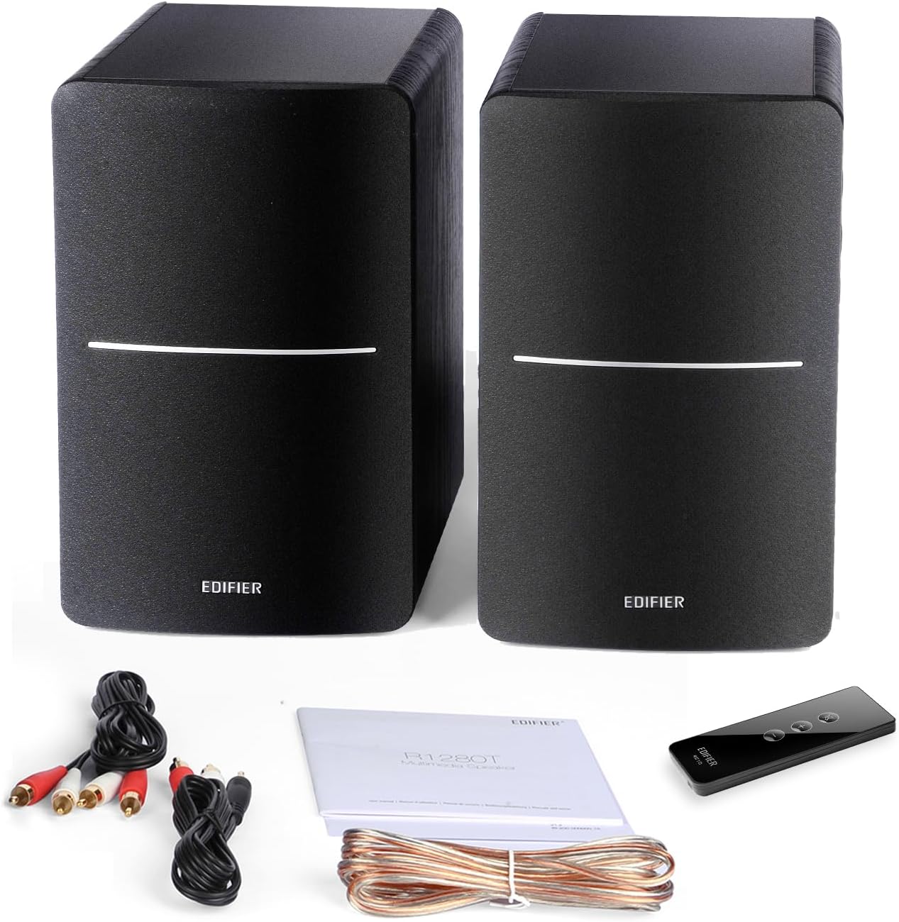 Edifier R1280T Powered Bookshelf Speakers – 2.0 Active Near Field Studio Monitors, 42W RMS