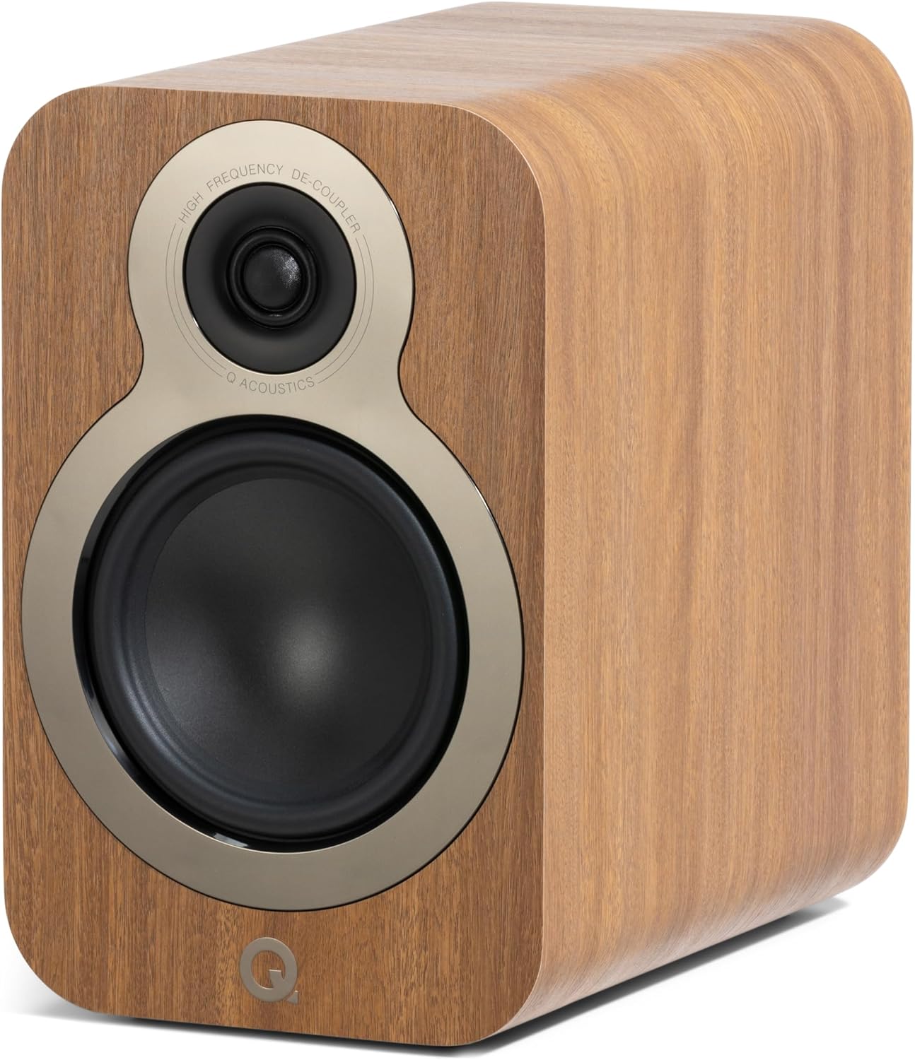 Q Acoustics 3020c Bookshelf Speakers Pair – Claro Walnut, 2-Way Reflex, 4.75" Bass Driver, 0.9" Tweeter, Passive Stereo Speakers for Home Theater