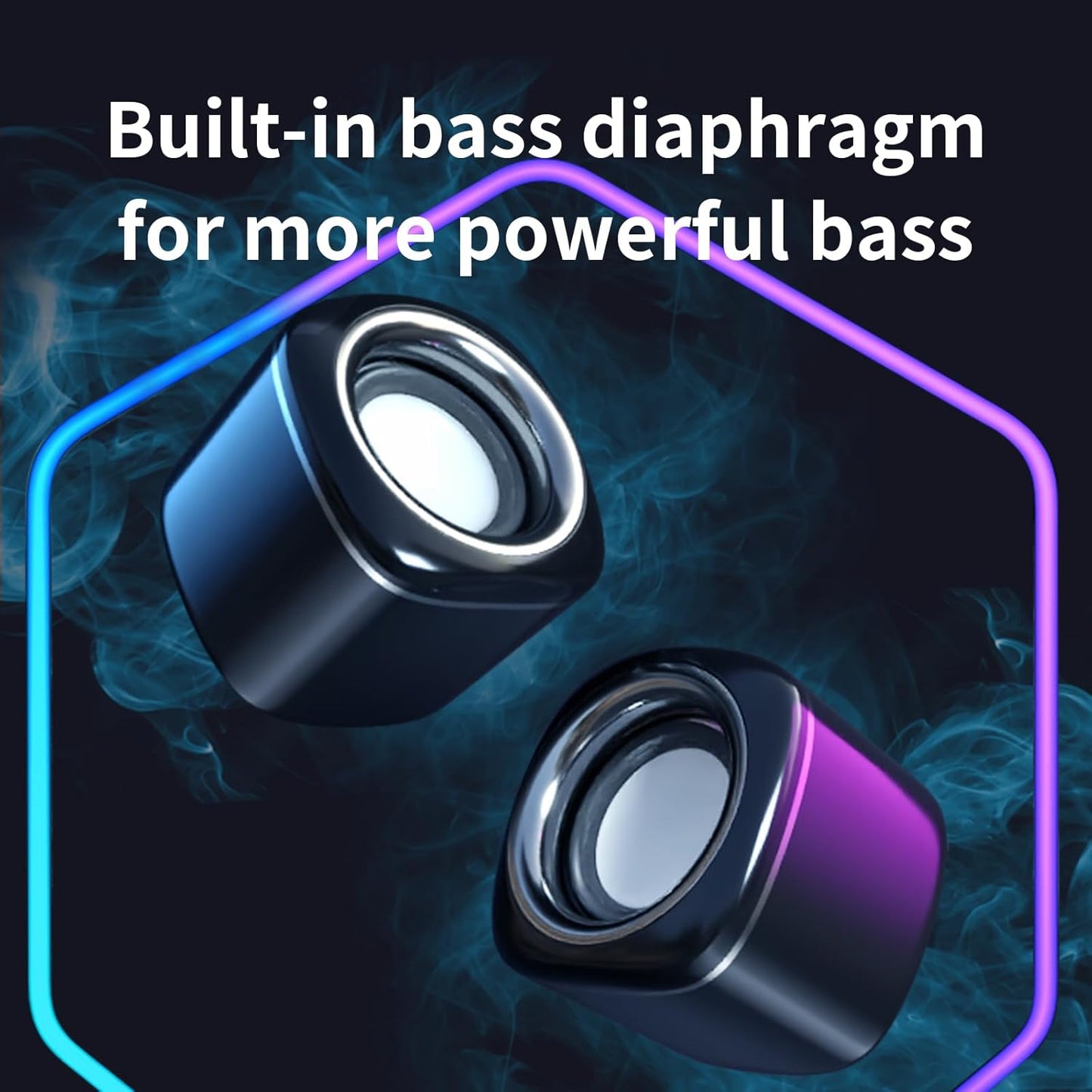 Bluetooth Computer Speakers for Desktop PC – USB Powered Mini 3.5mm AUX Speakers for PC, Laptop, Tablet | Compact and Portable Sound System