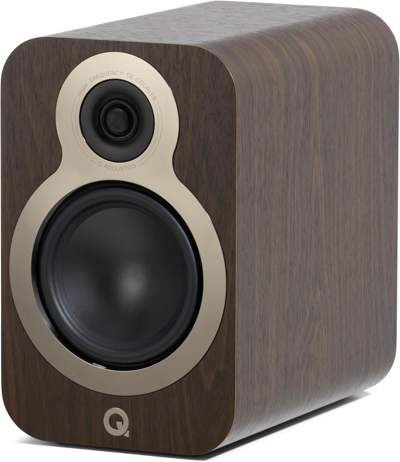Q Acoustics 3020c Bookshelf Speakers Pair – Claro Walnut, 2-Way Reflex, 4.75" Bass Driver, 0.9" Tweeter, Passive Stereo Speakers for Home Theater