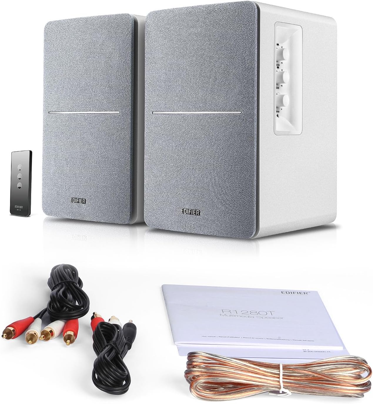 Edifier R1280T Powered Bookshelf Speakers – 2.0 Active Near Field Studio Monitors, 42W RMS