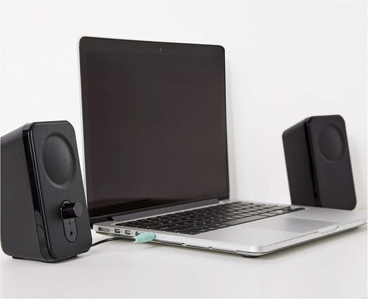 Computer Speakers for Desktop or Laptop PC, AC-Powered, USB powered (US Version), Black
