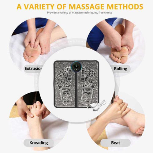 Ems Foot Massager Mat Electric Usb Charging Smart Display Ten Acupuncture Feet Cushion Blood Circulation Pad Health Care Home – With Box