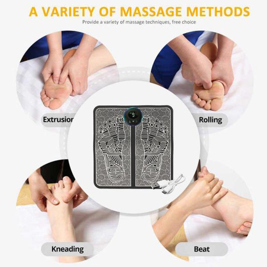Ems Foot Massager Mat Electric Usb Charging Smart Display Ten Acupuncture Feet Cushion Blood Circulation Pad Health Care Home – With Box