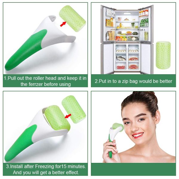 Marzahar Ice Roller For Face & Eye Puffiness Relief, Cold Gel Ice Face Roller Massager