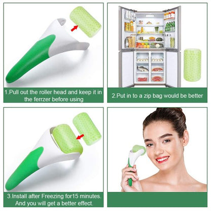 Marzahar Ice Roller For Face & Eye Puffiness Relief, Cold Gel Ice Face Roller Massager