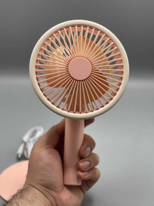 Mini Portable Electric Fan For Students, Dorm Room – Usb Rechargeable, Quiet Desktop Fan – Compact Volcanic Ash Design – ( Random Color )