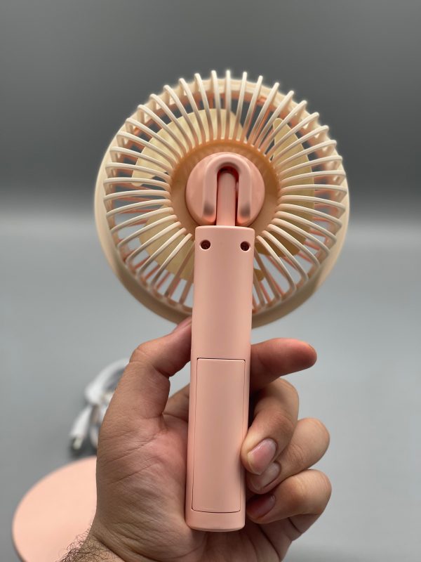 Mini Portable Electric Fan For Students, Dorm Room – Usb Rechargeable, Quiet Desktop Fan – Compact Volcanic Ash Design – ( Random Color )