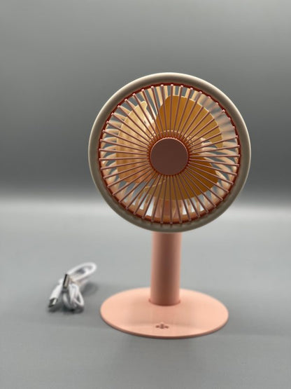 Mini Portable Electric Fan For Students, Dorm Room – Usb Rechargeable, Quiet Desktop Fan – Compact Volcanic Ash Design – ( Random Color )