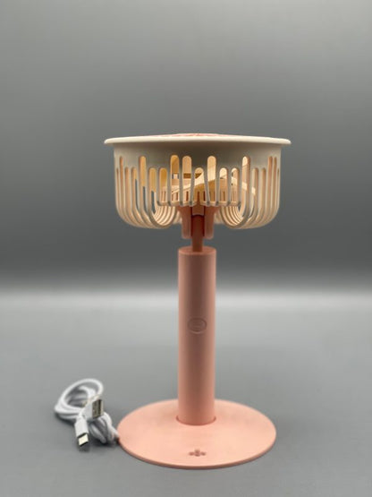 Mini Portable Electric Fan For Students, Dorm Room – Usb Rechargeable, Quiet Desktop Fan – Compact Volcanic Ash Design – ( Random Color )