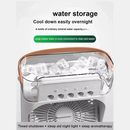 Portable Air Conditioner Fan Usb Electric Fan With Led Night Light, Fine Mist Water, And Humidifier Function | Led Night Light Water Mist – Random Color 12 Inch
