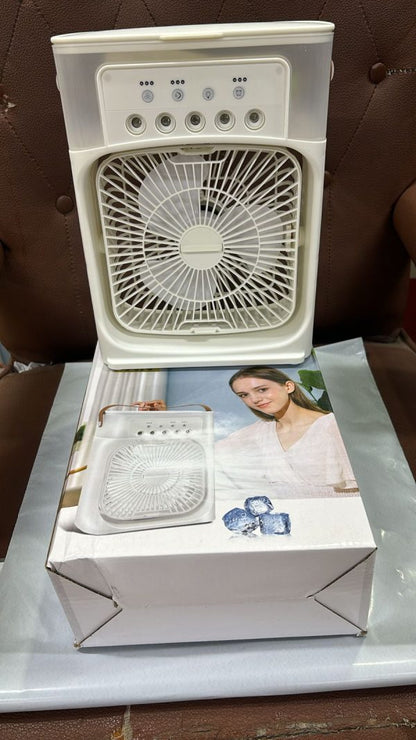 Portable Air Conditioner Fan Usb Electric Fan With Led Night Light, Fine Mist Water, And Humidifier Function | Led Night Light Water Mist – Random Color 12 Inch