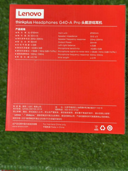 Think Plus Headphones G40-a Pro | Lenovo G40-a Pro Headphones | Wired Headphone With Mic | Best Quality Headset ( Random Color )